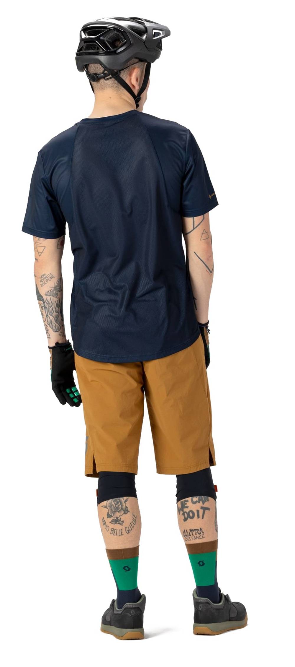Scott Men's Trail Vertic SS Tee in Dark Blue/Bread Brown - Image 4 of 4