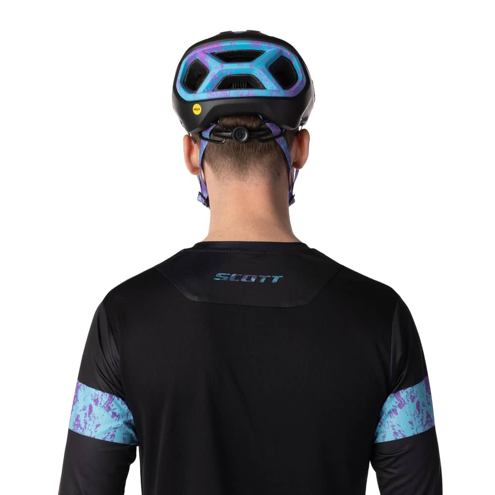 Scott Men's Trail Tuned LS Tee in Black/Swish Purple - Image 4 of 6