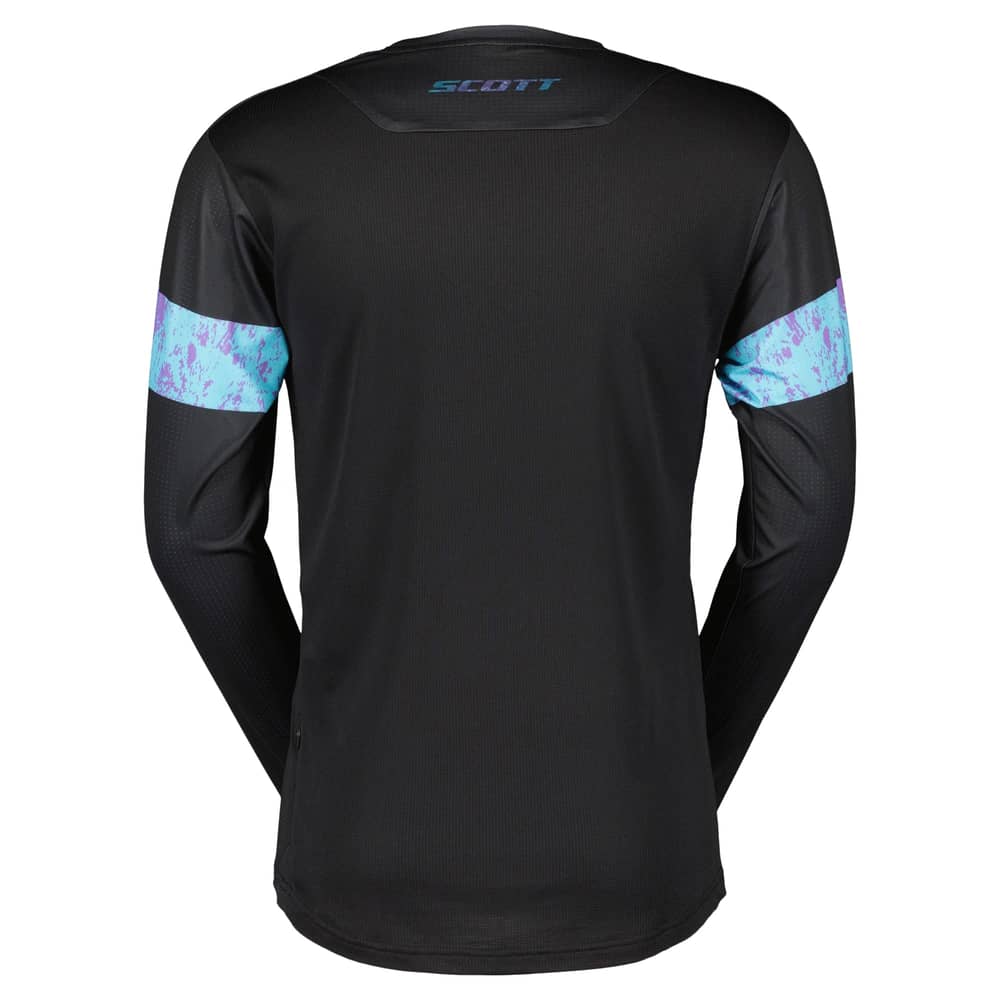 Scott Men's Trail Tuned LS Tee in Black/Swish Purple - Image 2 of 6