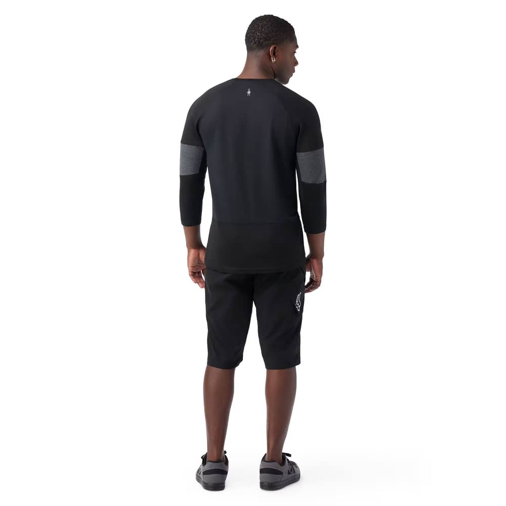 Smartwool Men's Mountain Bike 3/4 Sleeve Jersey in Black-Charcoal Heather - Image 2 of 2