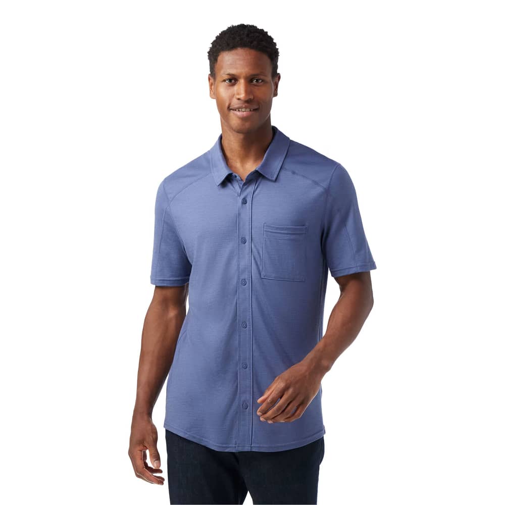 Smartwool Men's Short Sleeve Button Down in Nightfall Blue - Image 2 of 3