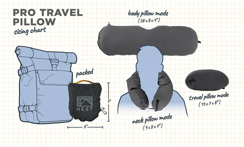 Hest Pro Travel Pillow in Grey - Image 5 of 5