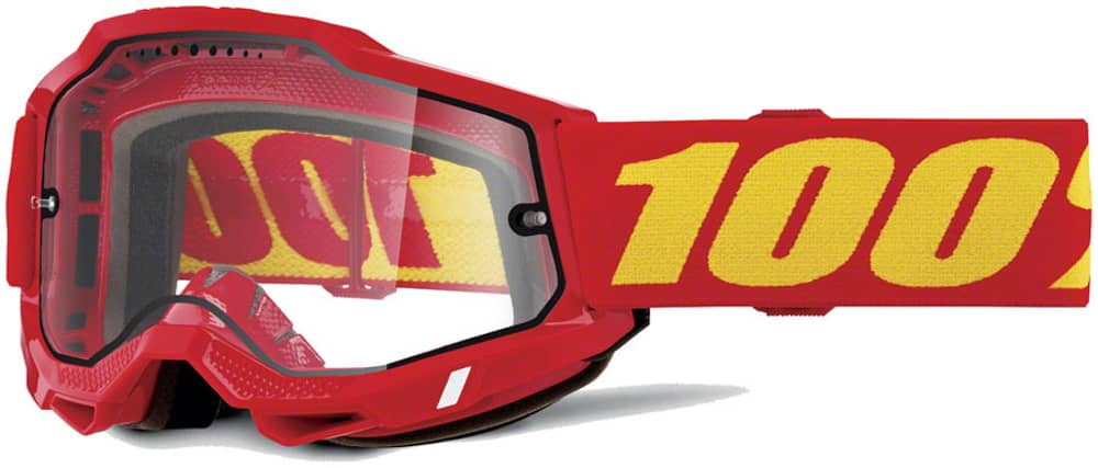 100% Accuri 2 Enduro MTB Goggles in Red/Clear Lens - Image 1 of 1