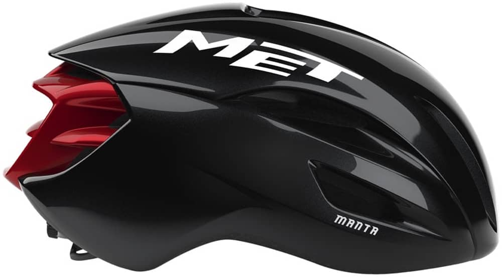 MET Manta Helmet in Black/Red Glossy - Image 3 of 4