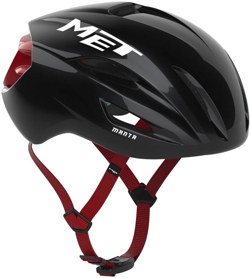 MET Manta Helmet in Black/Red Glossy - Image 4 of 4
