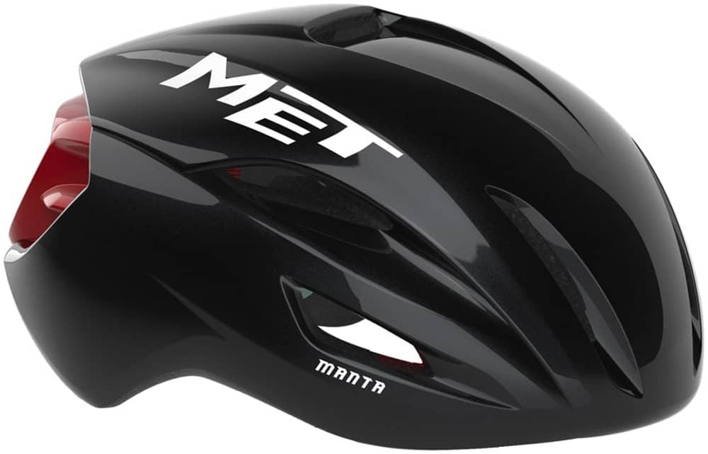 MET Manta Helmet in Black/Red Glossy - Image 1 of 4