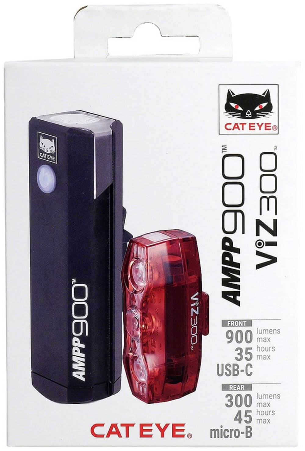 Cateye AMPP900 / VIZ300 Light Set in Black - Image 1 of 1