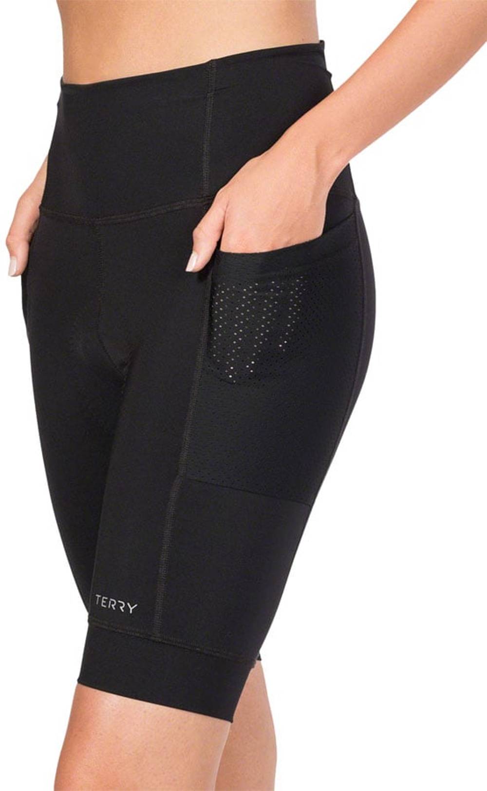 Terry Holster Hi Rise Shorts in Black - Image 2 of 2