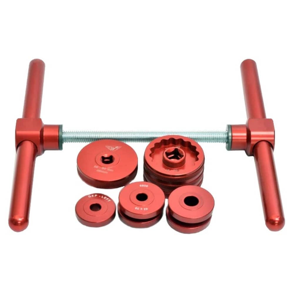 Wheels MFG Bottom Bracket Press Pro Install Kit in Red/Silver - Image 5 of 7