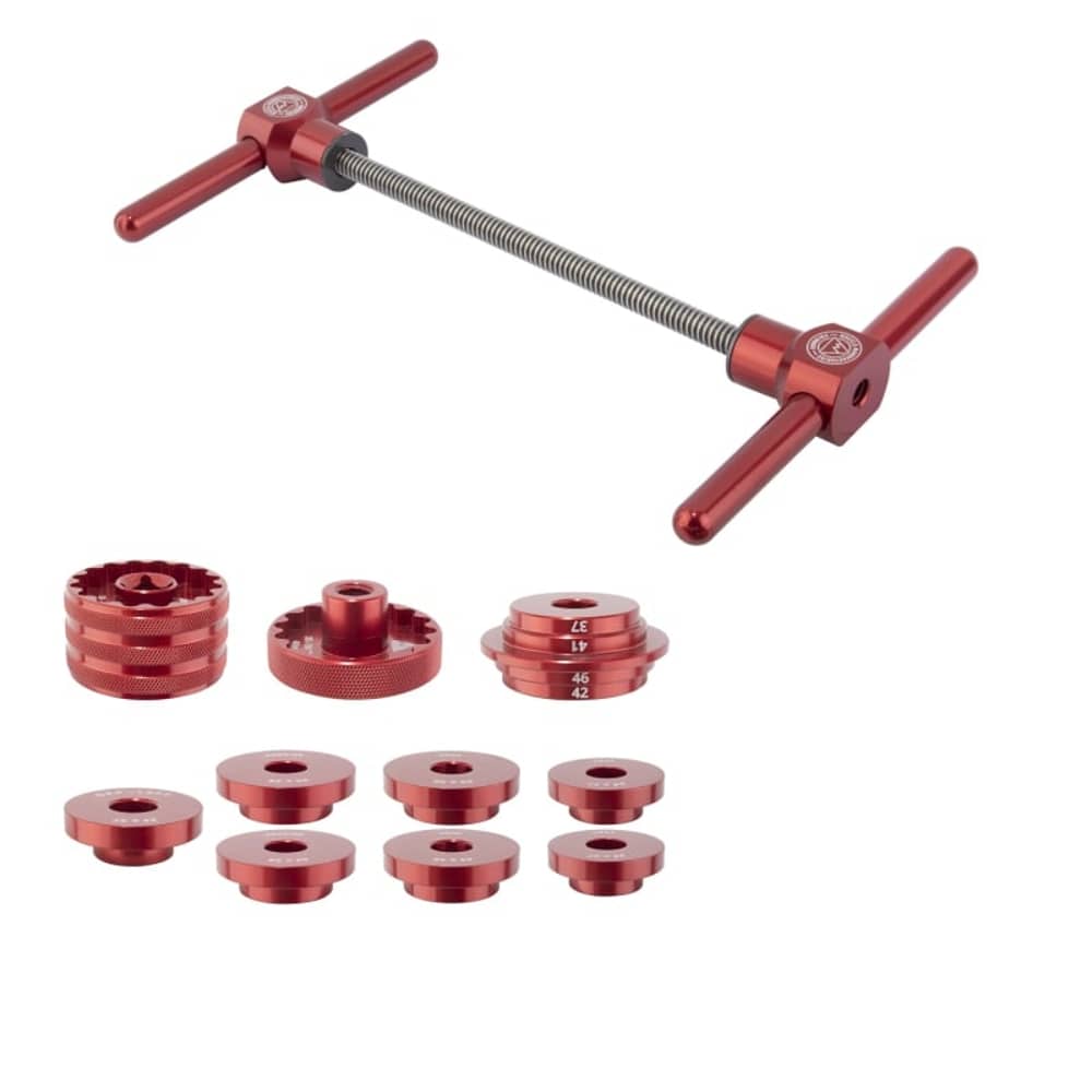Wheels MFG Bottom Bracket Press Pro Install Kit in Red/Silver - Image 7 of 7