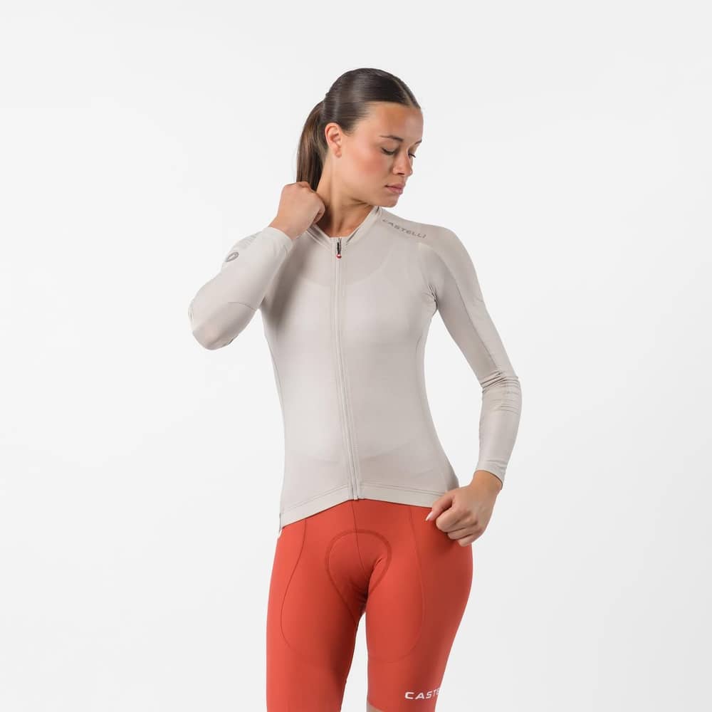 Castelli Castelli | Espresso 2 Women's Long Sleeve Jersey | Size Medium In Silver Moon - $170.00 at Jenson USA