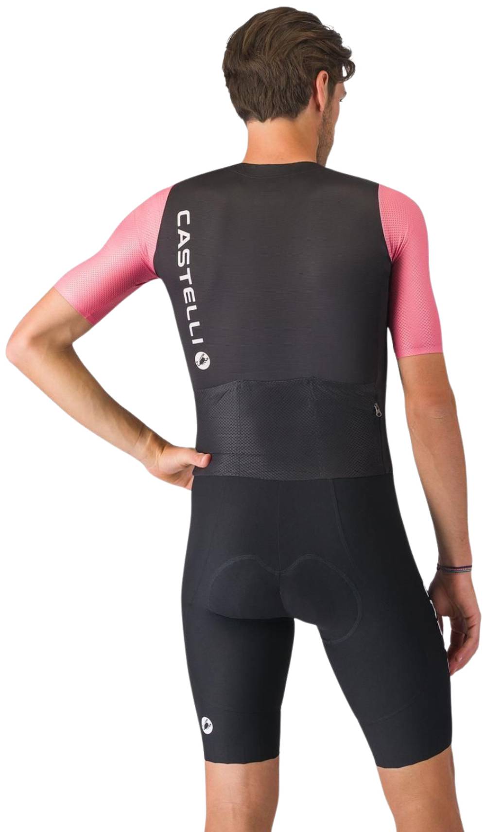 Castelli Saturday Morning Skinsuit in Black/Rosa Giro/Smoky Gray - Image 2 of 2