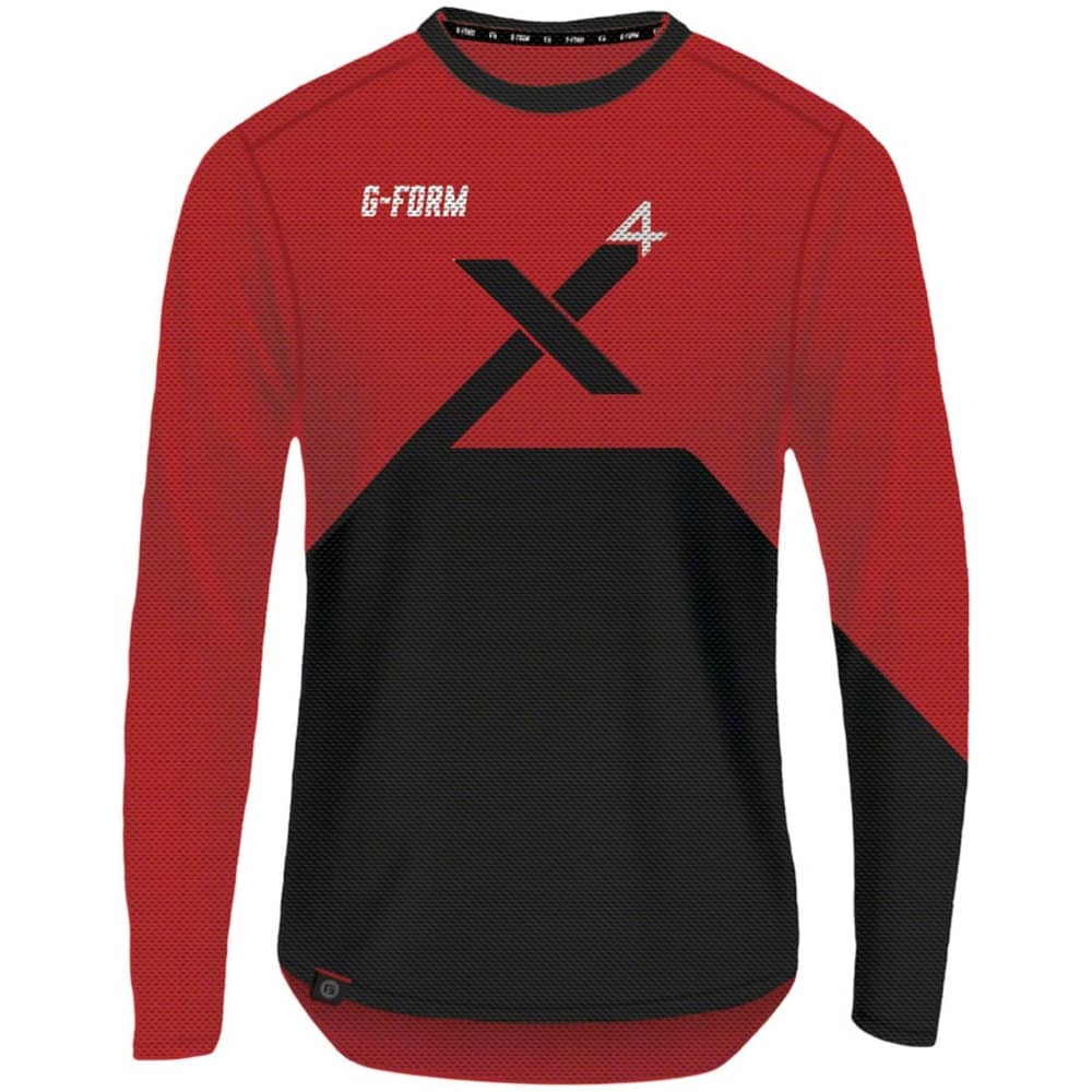 G-Form Pro-X4 Long Sleeve Bike Jersey in Red/Black - Image 1 of 1