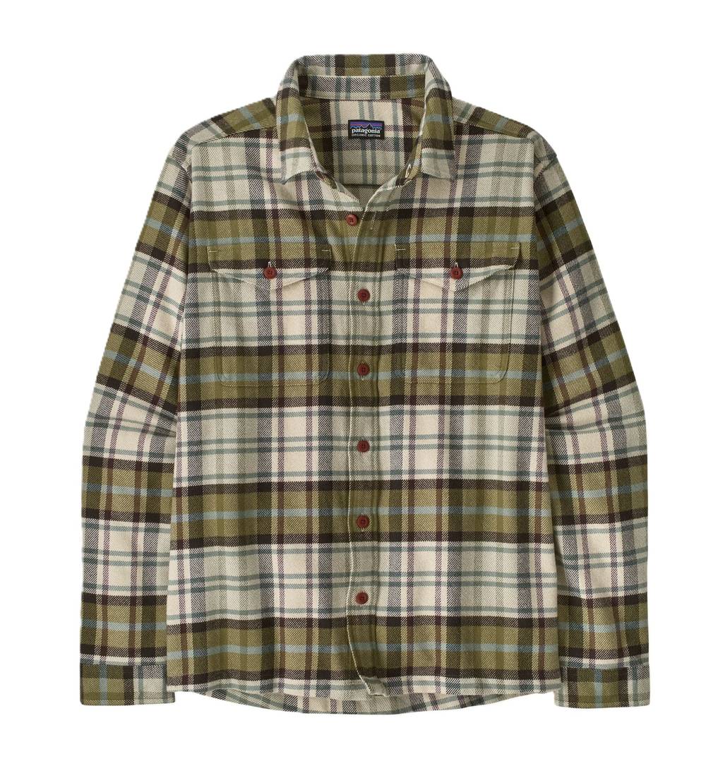 Patagonia Men's Fjord Flannel Shirt in Rising Storm/Weathered Stone - Image 1 of 3