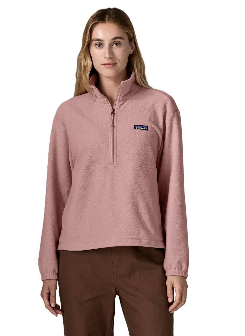 Patagonia Women's Micro D 1/2 Zip Fleece Pullover in Fuzzy Mauve - Image 2 of 2