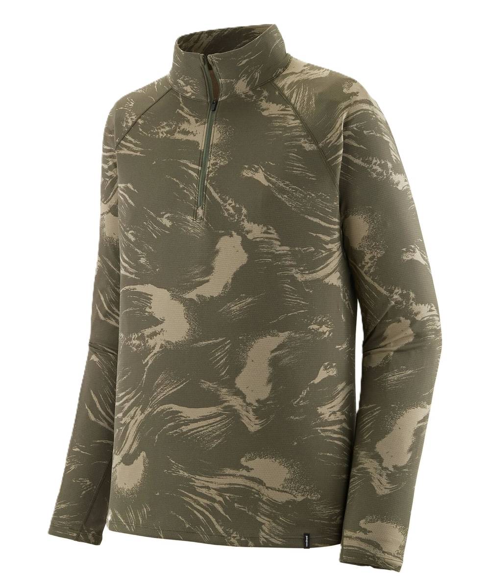 Patagonia Men's Capilene Midweight Zip-Neck Pullover in Polar Breeze/Basin Green - Image 1 of 2
