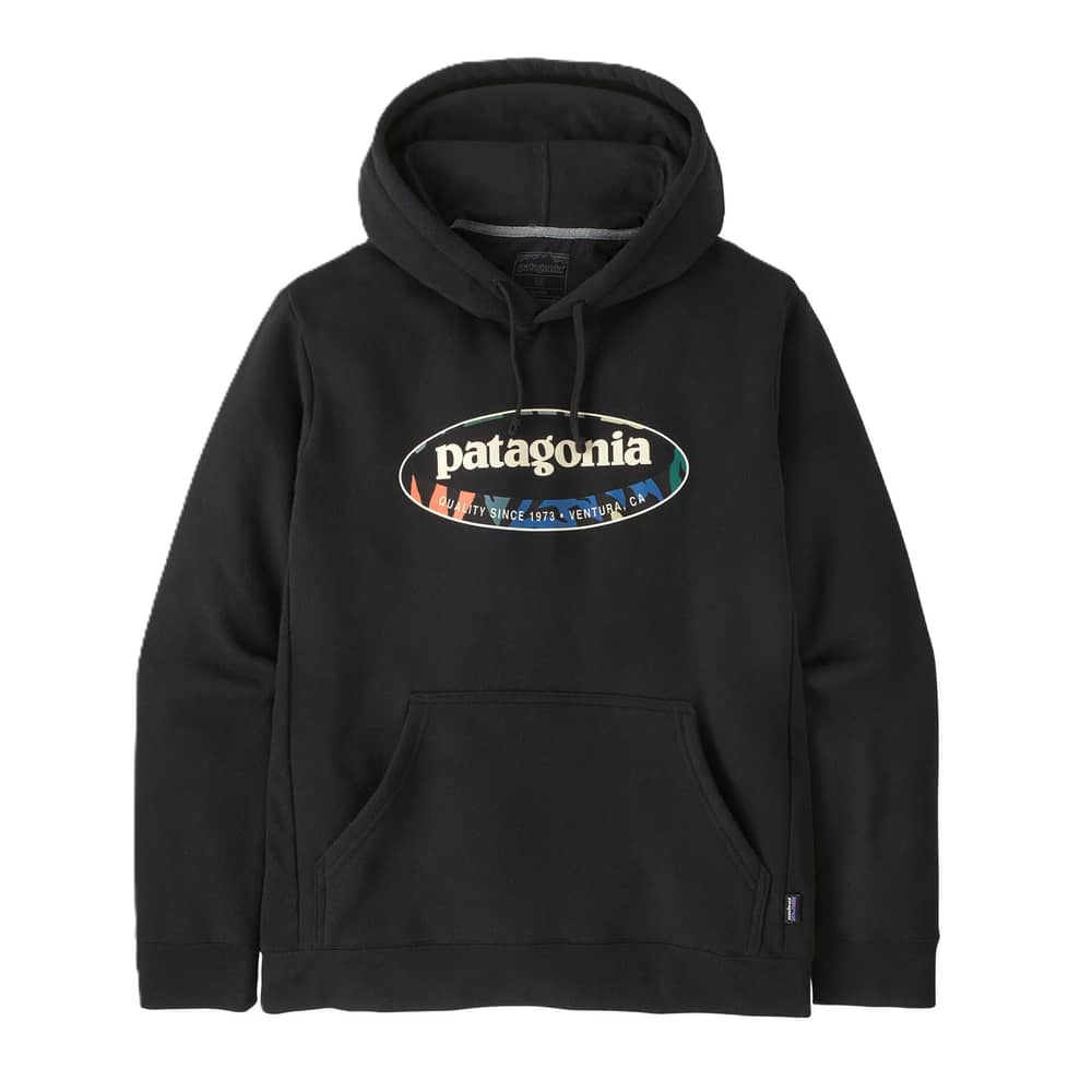 Patagonia Men's '95 Oval Logo Uprisal Hoody in Black/Kaleido - Image 1 of 1