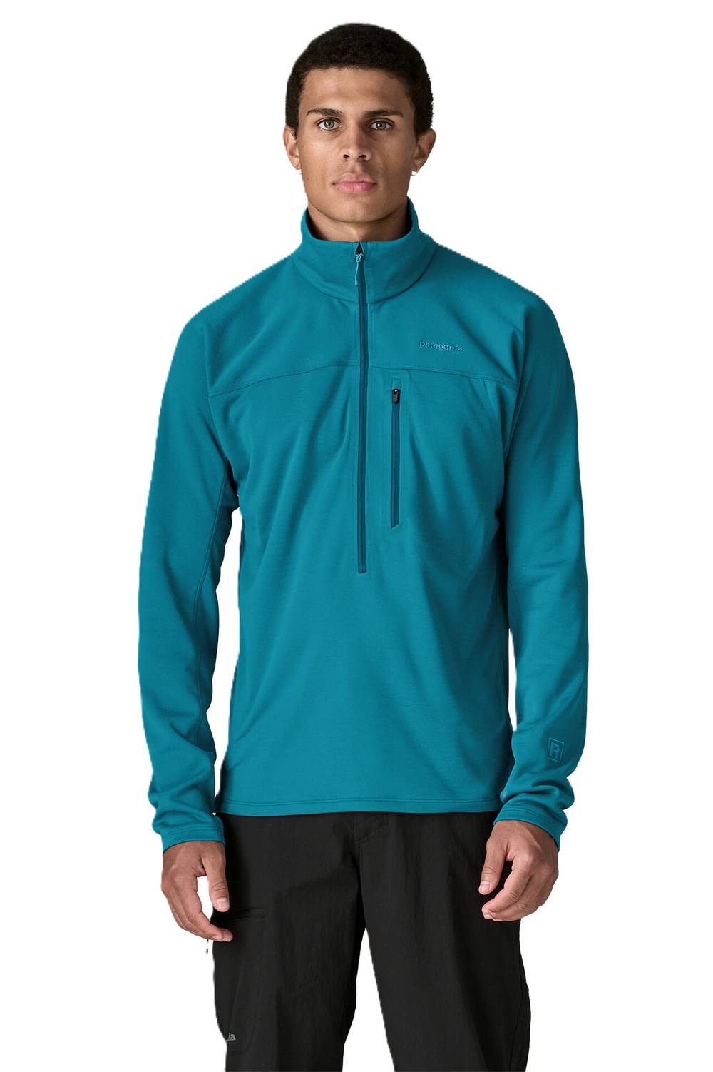 Patagonia Men's R1 Ultralight 1/2 Zip in Glacial Blue - Image 2 of 3