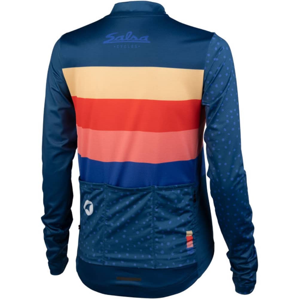 Salsa Team Polytone Long Sleeve Jersey - Women in Dark Blue/Stripes - Image 2 of 2