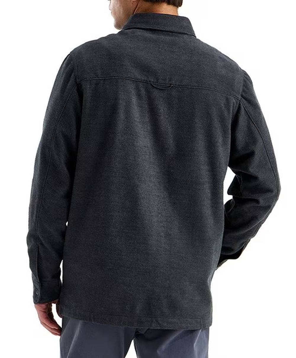 The North Face Men's Forest Flannel Long-Sleeve Shacket in TNF Black Grain Plaid - Image 2 of 3