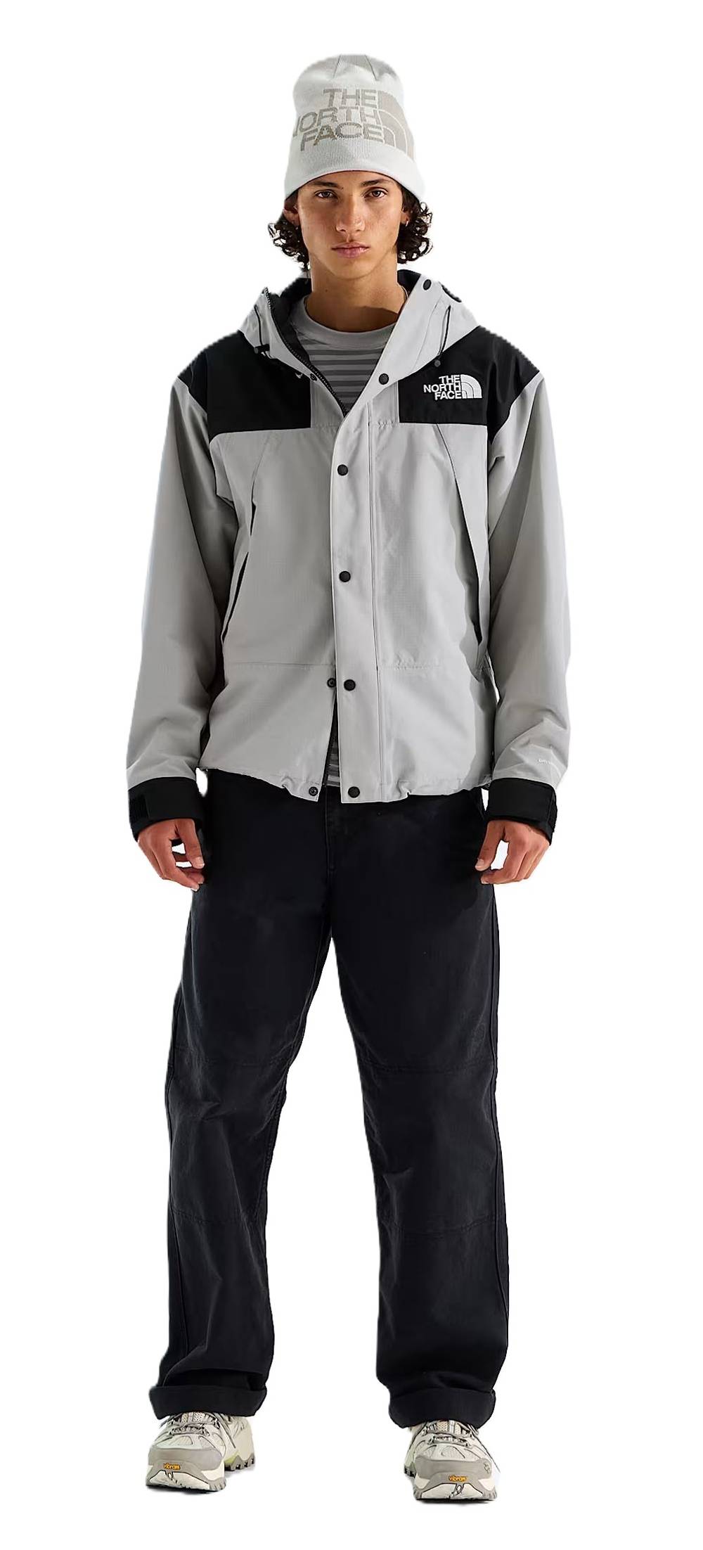 The North Face Men's Dryvent Mono Mountain Jacket in Stone Slab/TNF Black - Image 4 of 4