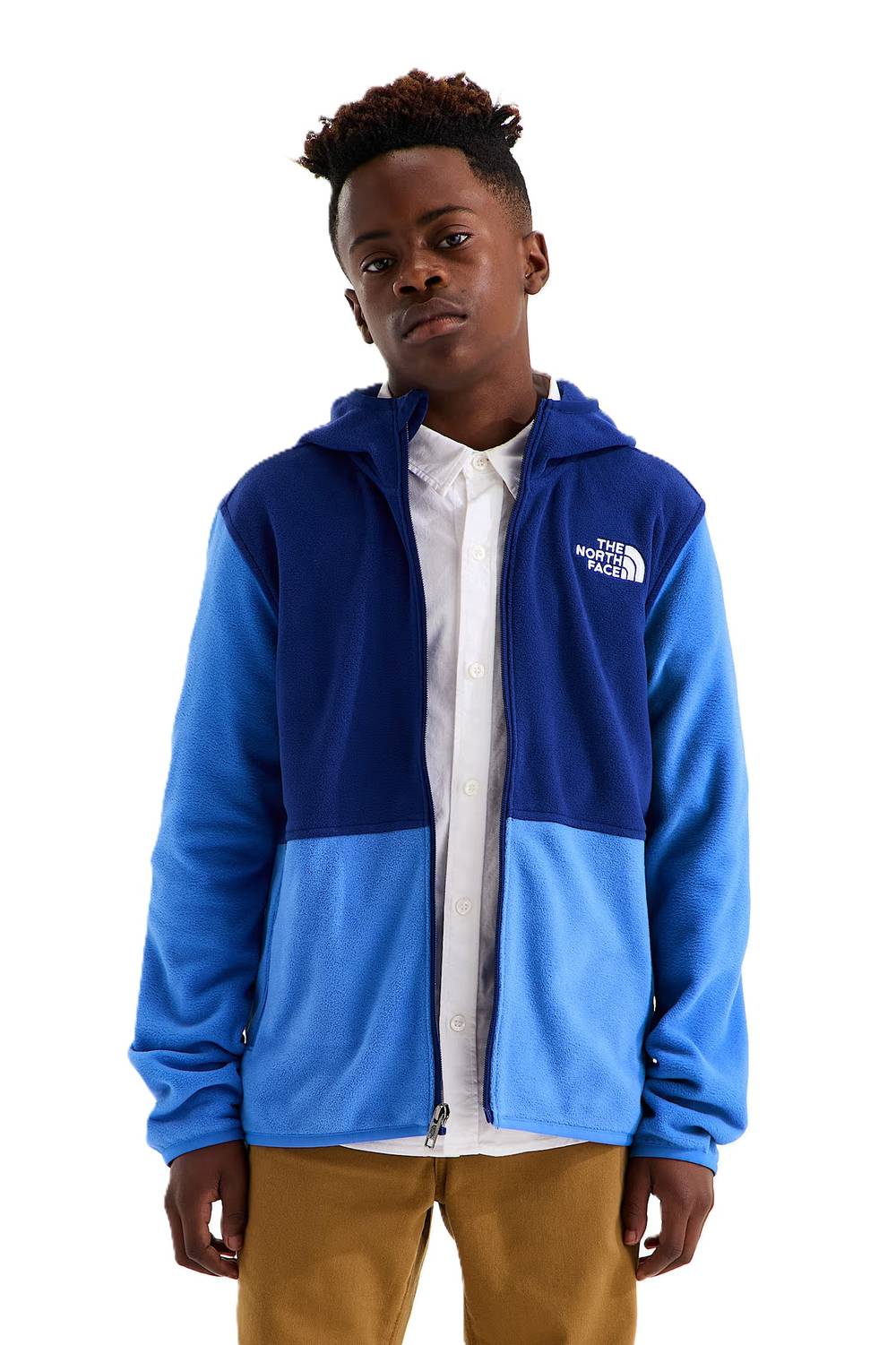 The North Face Teen Glacier Full Zip Hoodie in Bold Blue/Active Blue - Image 1 of 3