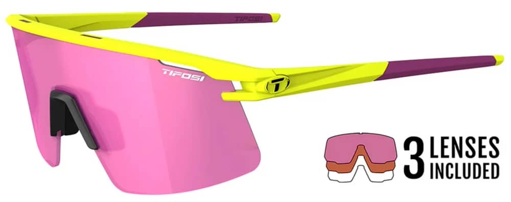 Tifosi Moab Lite Sunglasses in Speed Yellow Clarion Sunset Pink/AC Red/Clear - Image 1 of 1