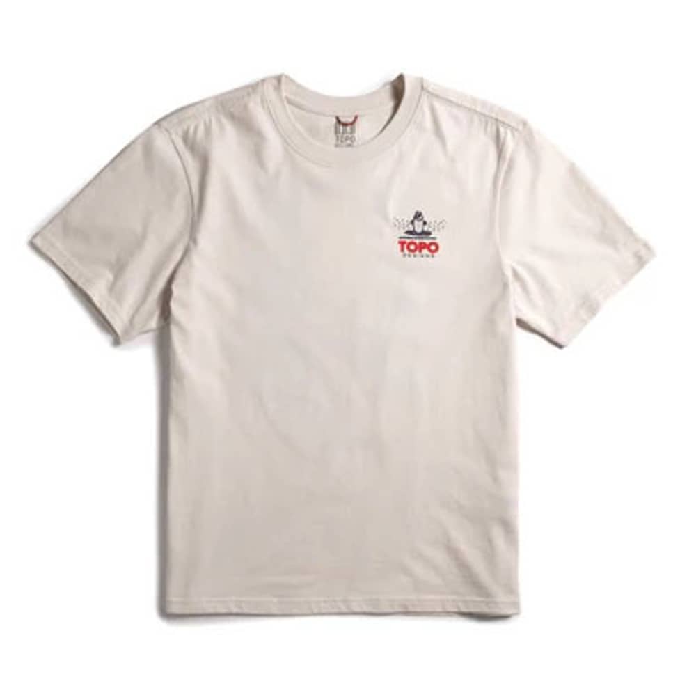 Topo Designs Men's S/S Mountain River Tee in Bone White - Image 1 of 2