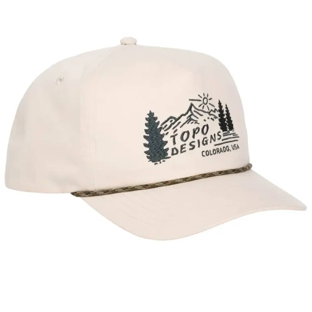 Topo Designs Mountain Scene Twill Rope Cap in Bone White - Image 2 of 3