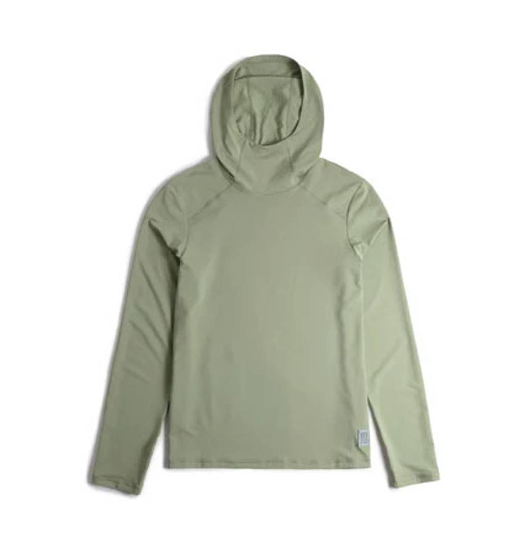 Topo Designs Women's Sun Hoodie in Oil Green - Image 1 of 2