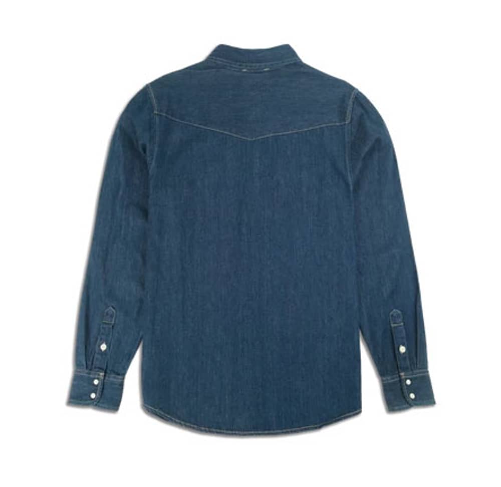 Topo Designs Mountain Shirt Long Sleeve Denim in Dark Denim - Image 2 of 2