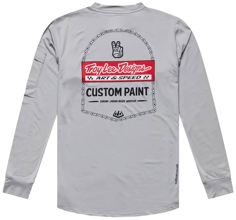 Troy Lee Designs Ruckus Ride Long Sleeve Tee in Custom Paint Mid Gray - Image 2 of 2