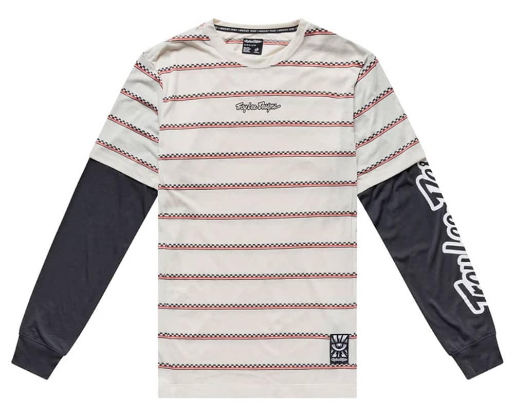 Troy Lee Designs Skyline Fakie Ride Long Sleeve Tee in Stripe Pumice - Image 1 of 2