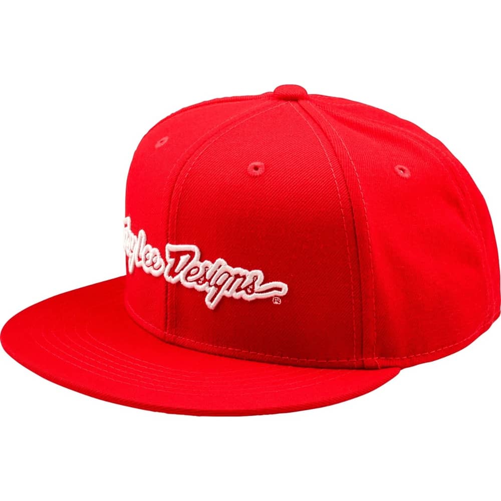 Troy Lee Designs Flat Bill Snapback in Signature Team Red - Image 2 of 4