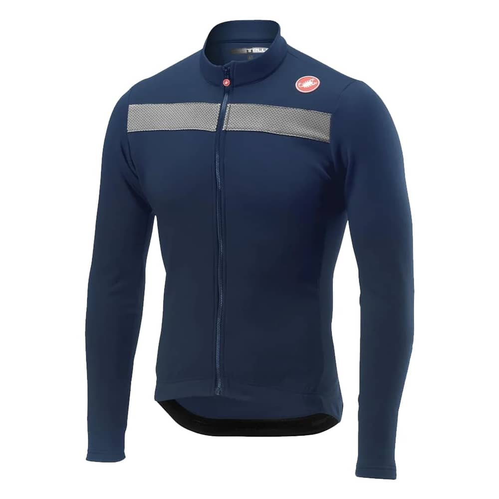 Castelli Puro 3 Jersey Fz in Savile Blue/Silver Reflex  - Image 1 of 2