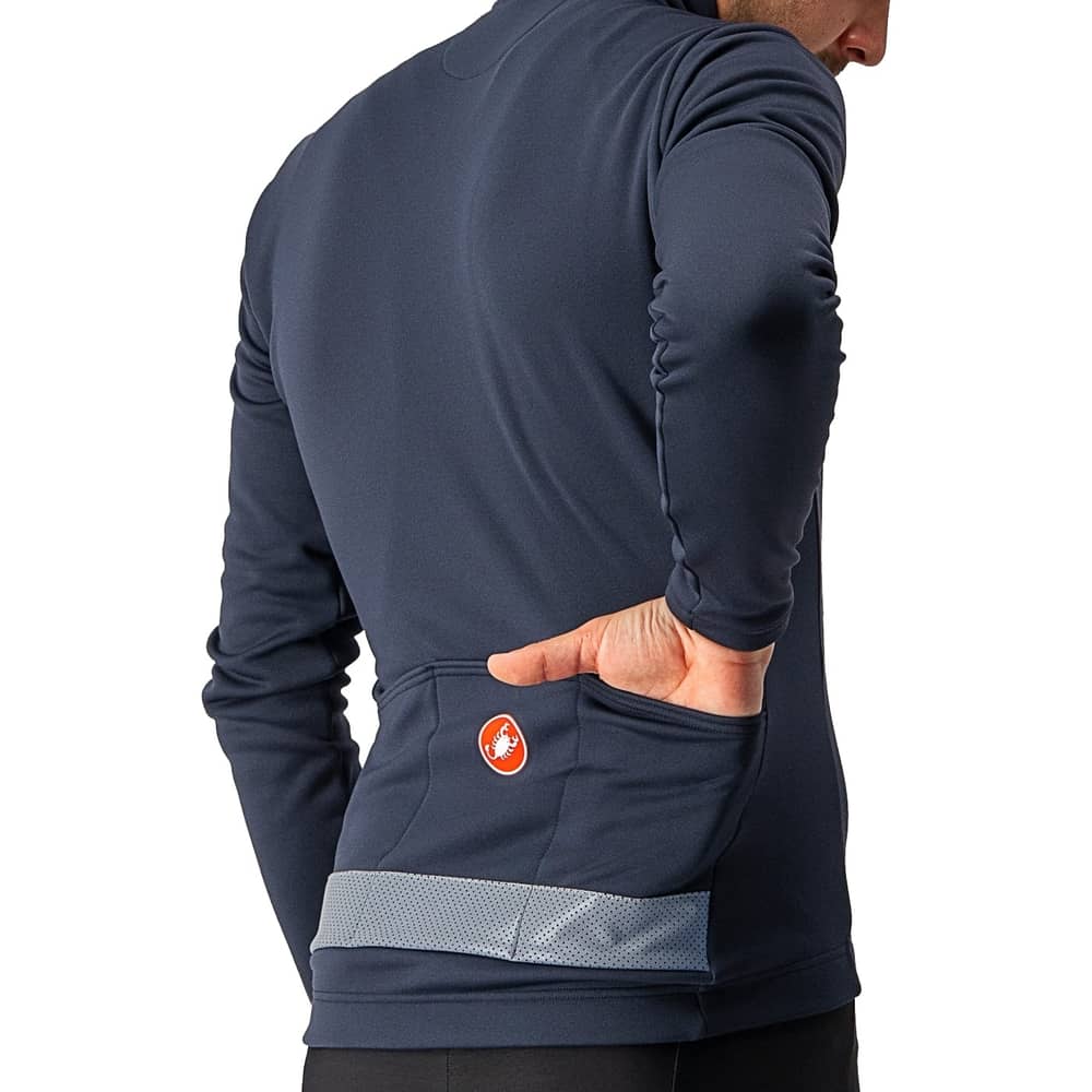 Castelli Puro 3 Jersey Fz in Savile Blue/Silver Reflex  - Image 2 of 2