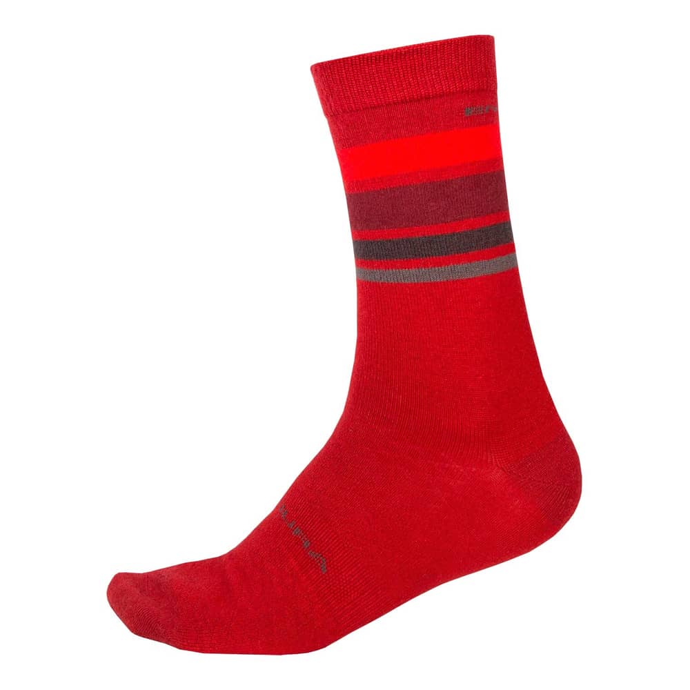 Endura BaaBaa Merino Stripe Sock in Red - Image 1 of 1