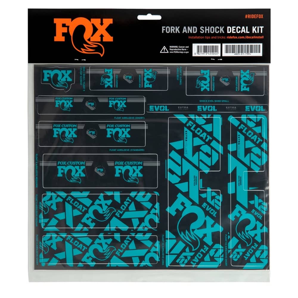 Fox Custom Fork and Shock Decals in Turquoise - Image 1 of 2