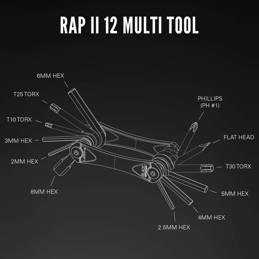 Lezyne Rap II 12 Multi Tool in Black - Image 5 of 5