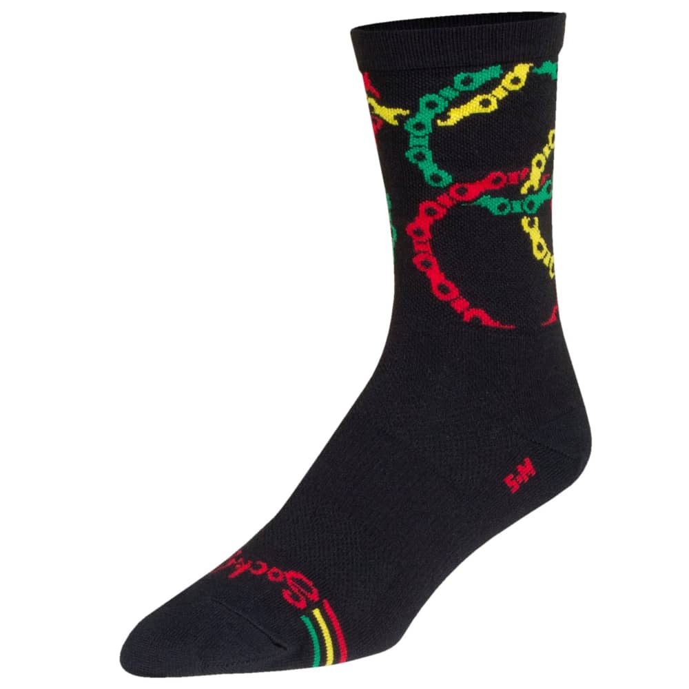 Sock Guy Connected Crew Socks in Rasta - Image 1 of 4