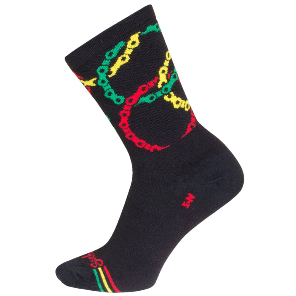 Sock Guy Connected Crew Socks in Rasta - Image 4 of 4