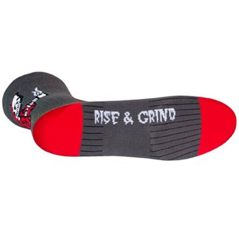 Sock Guy SGX 6" Rise and Grind Socks in Grey/Red - Image 3 of 5