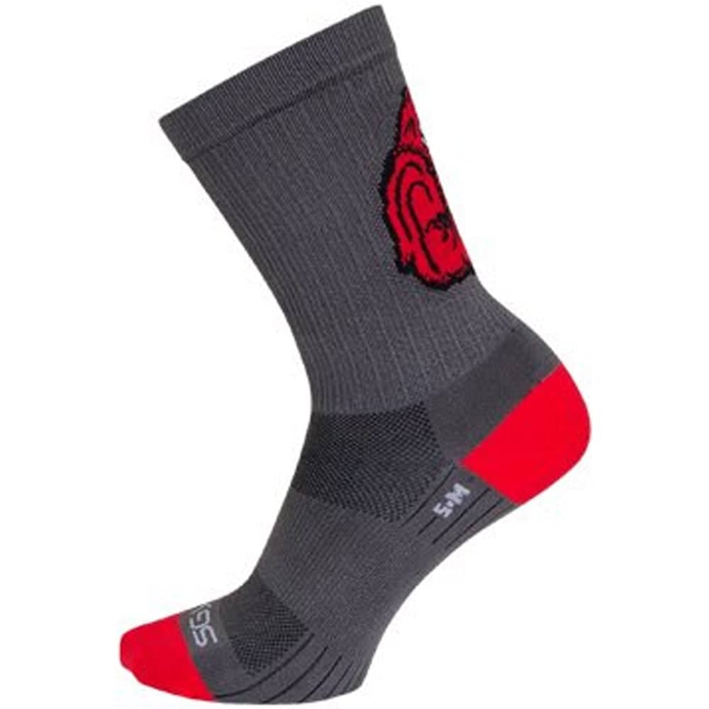 Sock Guy SGX 6" Rise and Grind Socks in Grey/Red - Image 5 of 5