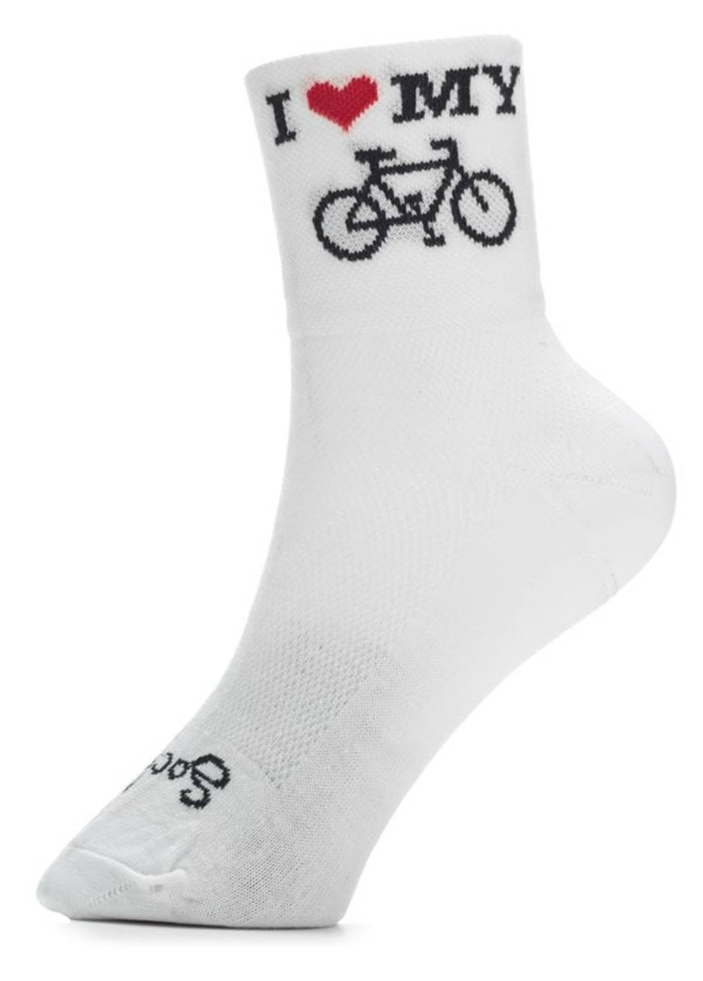 Sockguy I Heart My Bike Cycling Socks in White - Image 2 of 2