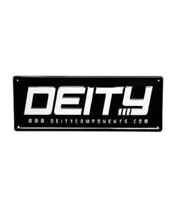 DEITY ALUMINUM SIGN 24X9" - BLACK AND WHITE