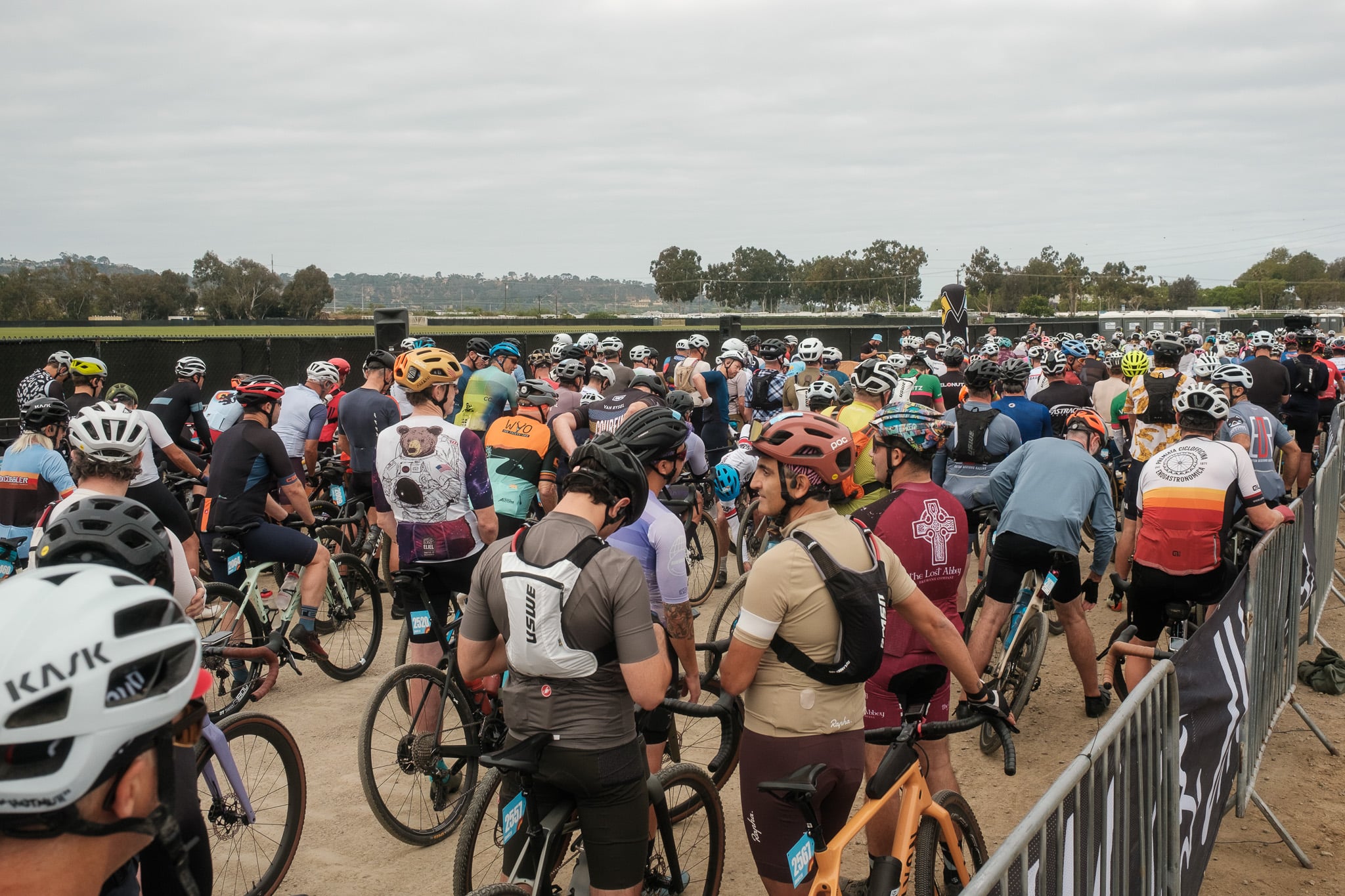 Riders gathered at the BWR San Diego start chute.