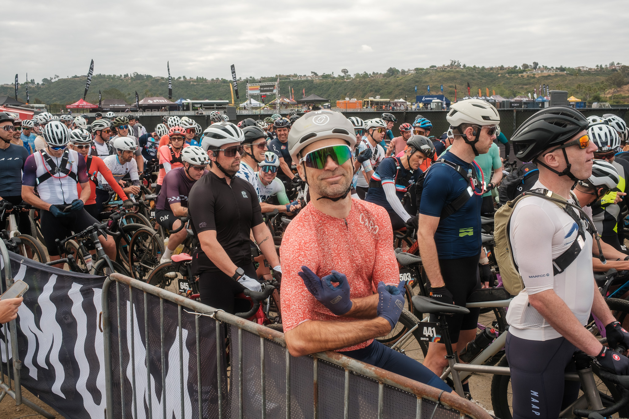 Tamas smiling on his bike at the BWR start line.