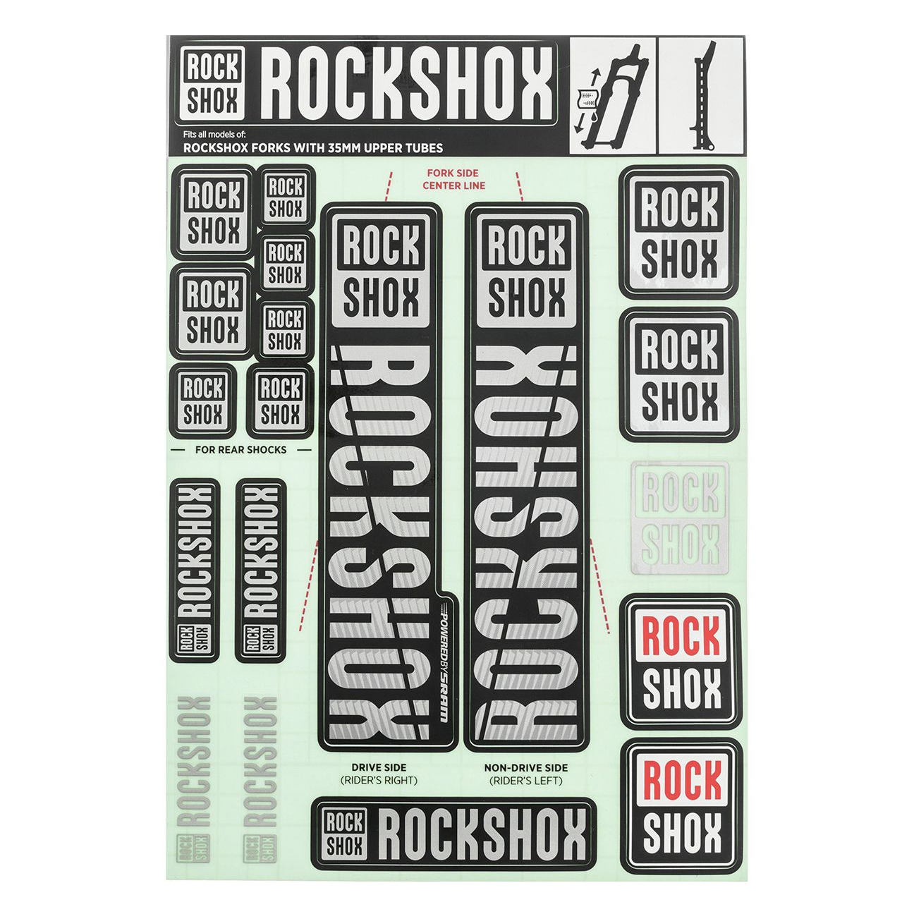 Rockshox Decal Kit 35mm Blue for sale online