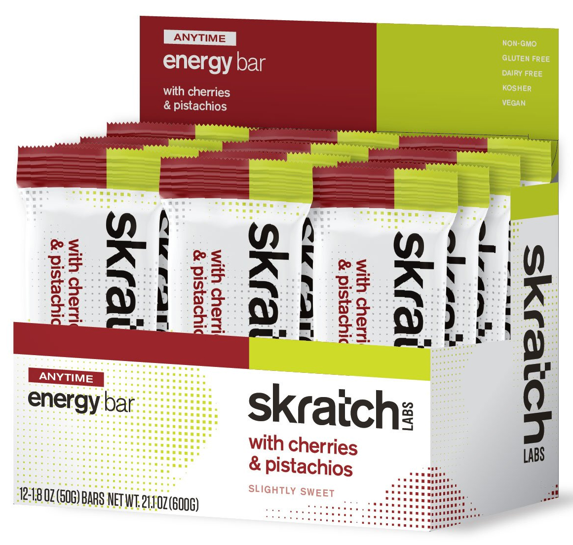 Skratch Labs Anytime Energy Bar: Cherry Pistachio, Box of 12 | energy bar