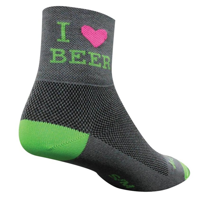 Sock Guy | I Heart Beer Cycling Socks Men's | Size Small/Medium in Green